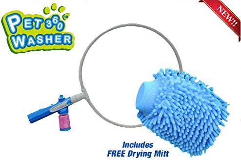 Pet Washer 360 Revolutionary with Free Drying Mitt, Designed for Dog/Cat Washing, Magical 360, Shampoo, Quick Pet Cleaning, Small