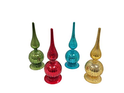 Mr. Christmas Set of 4 9" Illuminated Mercury Glass Finials (Item 10684)