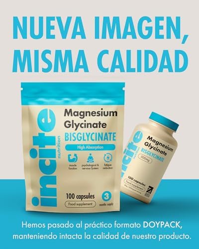 Magnesio bisglicinato - 500 mg - Alta potencia 100 capsulas veganas (3 meses suministro) - Bisglicinato de Alta Biodisponibilidad - Mejora del sueño - Glicinato de Magnesio para dormir