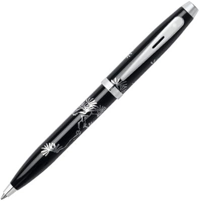 Sheaffer Friends of Winter 9298 - Glossy Black Pine Design Ballpoint Pen