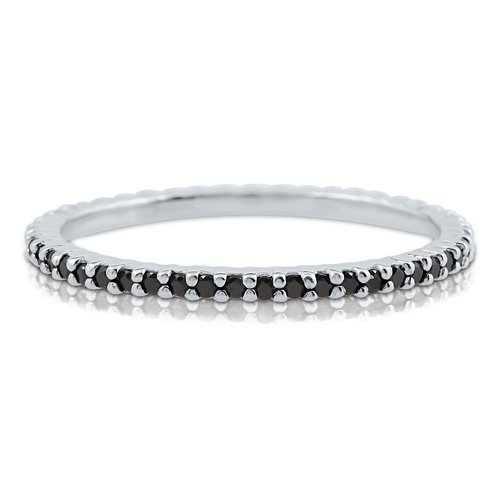 BERRICLE Sterling Silver Cubic Zirconia CZ Women Anniversary Fashion Right Hand Eternity Band Ring