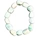 Zenergy Gems CHARGED Amazonite Crystal Bracelet Tumble Polished Stretchy + Selenite Heart Charging Crystal Included (Empowering Courage & Truth - Move Beyond Fear HEALING ENERGY)