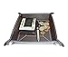 TIMELYBUYS Chocolate Brown Catchall Coin Case Valet Tray & Catch-All for Keys, Phone, Jewelry, and More