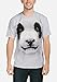 The Mountain Big Face Panda Adult T-Shirt, Grey, Small