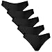 Seekay Women Underwear, 5 Pack Women's Thongs Breathable Cotton Panties(Black,XL)
