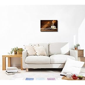 BRAND_NAMECoffee Cup and Coffee Beans on Old Wooden...