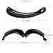 RC ROCHE ORNAMENT Womens Hair Banana Ponytail Holder Volume Secure Grip No Slip Comb Clincher Barrette Strong Hold Girls Ladies Clamp Clasp Beauty Clip, 6 Pack Count Medium Black