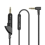 Replacement Audio Cable Cord for Bose QC15 QuietComfort 15 Headphone Inline Mic/Remote Control - Black