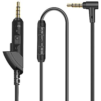 Replacement QC15 Cable Cord for Bose QC15 QuietComfort 15 Headphone Inline Mic/Remote Control - Black