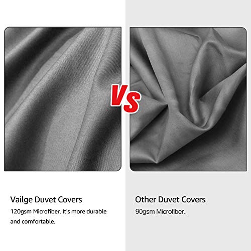 Vailge 3 Pieces Ultra Soft Duvet Cover Set with Zipper Closure, 100% 120gsm Microfiber Quality Premium Duvet Cover, Light Weight & Easy Care Bedding Duvet Cover (Grey,California King) - Thumbnail 3