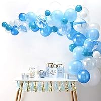 Blue Balloon Arch Kit Balloon Garland Kit Decorations with Decorating Garland Strip & Glue Dots for Wedding, Baby Shower, Graduation, Anniversary, Birthday, Party DIY Decorations