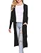 Locryz Women Loose Long Maxi Flowy Cardigan With Slits Plus Size (XXL,Black)