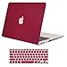 MOSISO Plastic Hard Shell Case & Keyboard Cover Compatible MacBook Air 11 Inch (Models: A1370 & A1465), Wine Red