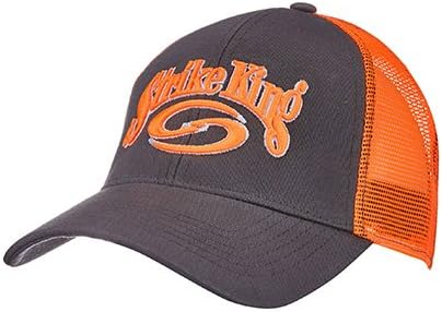 Strike King Lures CAP-2 Trucker Cap, Charcoal Body/Orange Neon Mesh