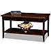 Laurent 39 in. Condo Apartment Coffee Table, Solid Wood with Shelf, Chocolate Cherry – Leick Home, 10503