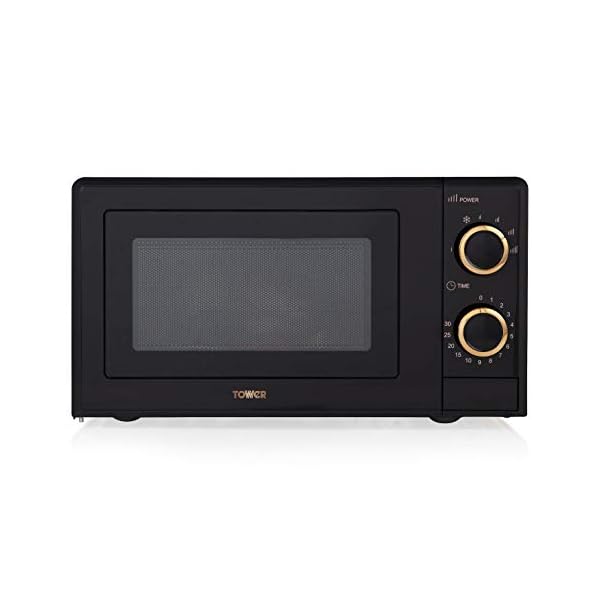 Tower-T24029RG-Manual-Solo-Microwave-with-4-Power-Levels-30-Minute-Timer-Defrost-Function-700-W-17-Litre-Black-and-Rose-Gold Tower T24029RG 17L Manual Microwave with 700W Power Output and 6 Power Levels, Black and Rose Gold