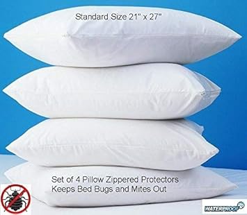 Home Garden 2 Deluxe Zippered Vinyl Pillow Covers Protects