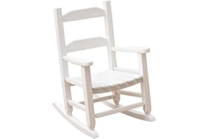 BplusZ Toddler Rocking Chair Kids Child Wooden Small Baby Comfy Rocker Chairs Furniture for Nursery Bedroom Livingroom Outdoor Reading Room, Ages 3-6, White