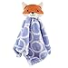 Hudson Baby Unisex Baby Animal Face Security Blanket, Blue Fox, One Size