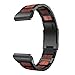 LDFAS Fenix 6X/5X Plus Band, Red Sandalwood Stainless Steel Metal 26mm Quick Release Easy Fit Watch Strap with Double Button Clasp Compatible for Garmin Fenix 6X/6X Pro/5X/5X Plus Smartwatch, Black