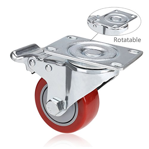 COOCHEER Casters, 3'' Heavy Duty Casters, Load 1200lbs, Lockable