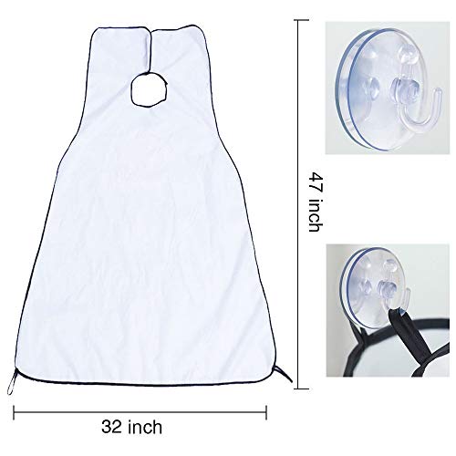 Beard Apron Bib - Beard Clippings Catcher for Shaving and Grooming -Smooth Surface Non Stick Hair - Shaving - Keep Sink Clean - Beard Cape Apron with Strong Suction Cups