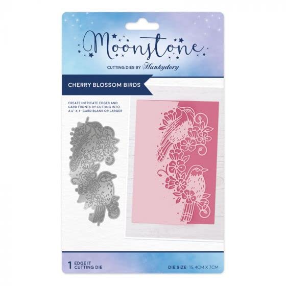 Hunkydory - Moonstone Dies - Cherry Blossom Birds Edge It - MSTONE552