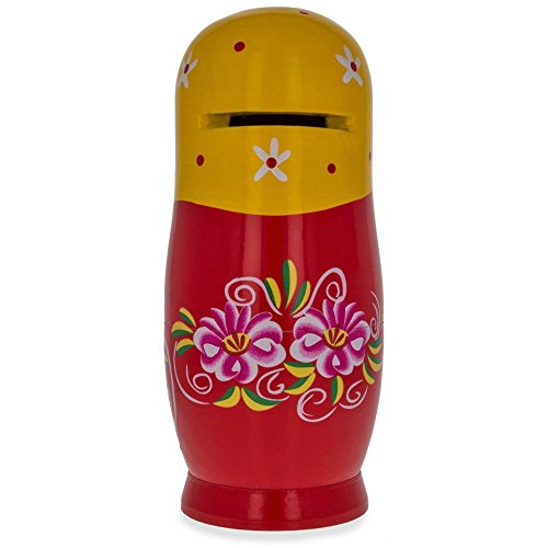 6.5" Matryoshka Wooden Russian Nesting Doll Piggy Bank