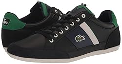 Lacoste Men's Chaymon Sneaker, Blk/Wht Leather, 10.5