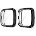 Cuteey 2 Pack Screen Protector Case Compatible with Fitbit Versa 2, Soft TPU Plated Cover Scratch Proof Full Protective Bumper Shell for Versa 2 Smartwatch Accessories (Black+Black)