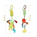 Baby Hanging Rattle Toys, 4 Pieces Newborn Car Crib Hanging Bell，Baby Soft Hanging Rattle Crinkle Squeaky Toy,Infant Animal Wind Chime with Teethers for Toddlers/Baby Girls/Baby Boys