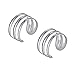 925 Sterling Silver Multi Circles Cuff Earrings for Women Teen Girls Cartilage Earrings FarryDream (Three Circle/pair)