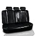 Zone Tech Universal Leather Car Seat Covers – 11-Piece Classic Black Luxury Universal Fit Interior Décor PU Leather Car Seat Cover