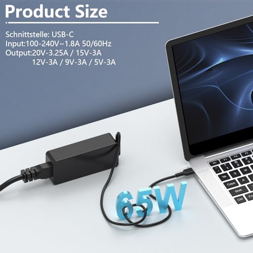 65W 45W USB C Laptop Charger, Chromebook Charger Replacement Compatible with Hp Lenovo Thinkpad/Yoga,Latitude 5420, Samsung, Asus, Acer, Google Series Type C Power Cord