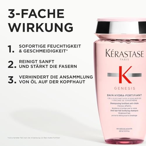 | Shampoo für feines Haar, Nährendes und kräftigendes Haarbad gegen Haarverlust, Bain Hydra-Fortifiant, Genesis, 250 ml