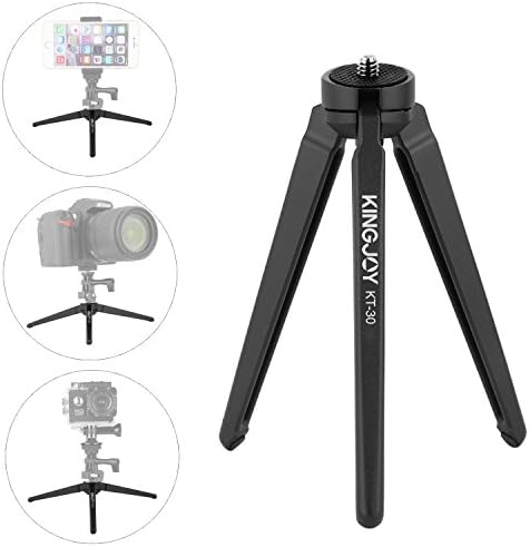 Kingjoy Mini Travel Tabletop Tripod Lightweight Stand,KINGJOY KT-30 Table Tripod Stand with Max. Load up to 2.5kg/5.5lbs for DSLR Camera Cellphone Gopro