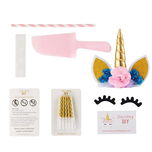 2 Unicorn+Supplies+Birthday+Candles+Utensils