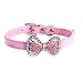 Yunt Bling Rhinestone Pet Cat Dog Bow Tie Collar Necklace Jewelry,Female Puppies Chihuahua Yorkie Girl Costume Outfits(Pink,X-Small)