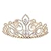 ULTNICE Wedding Tiara Bridal Princess Crown Crystal Rhinestones Headband for Prom Wedding Party Gold