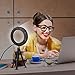 6'' LED Ring Light with Tripod Stand for Makeup/YouTube Video, Tenswall Mini Desktop LED Camra Light with Phone Holder Selfie Ring Light for Live Stream/Photography with 3 Light Modes & 11 Brightness