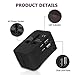 Travel Adapter, International Power Plug Converter UK Plug Adapter Kits Dual USB Ports Worldwide All in One AC Wall Outlet Charger Adapters UK, US, AU, Europe & Asia(Black)