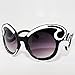 EF Oversized High Fashion Two Tone Sunglasses w/Baroque Swirl Arms (Light Brown)