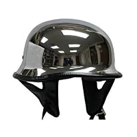 chrome half helmet motorcycle Outlaw Helmets T99 Siver German Style for Men & Women DOT Approved Its low Harley-Davidson Half Helmet | Size