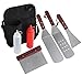 Grilljoy Birthday Gift with Gift Wrapping Box for Man Woman- 7 Piece Professional Grade Stainless Steel Grill Griddle BBQ Tool Kit with Belt Bag - Perfect for Flat Top Cooking and Tailgating