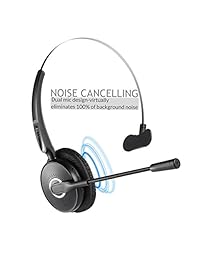Auriculares Bluetooth, cancelación de ruido inalámbrico Bluetooth con micrófono para conductor de camión, auricular para la cabeza, auriculares Bluetooth para coche con 20 horas de tiempo de conversación para teléfono móvil