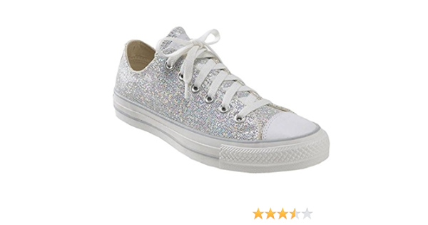 silver shiny converse