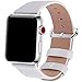 Fullmosa Leather Bands Compatible with Apple Watch Band 49mm 46mm 45mm 44mm 42mm for Men Women, Top Grain Genuine Leather Strap for iWatch Ultra 2/Ultra/10/9/8/7/6/5/4/3/2/1/SE2/SE, White/Silver