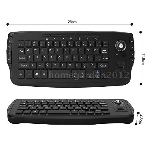 FidgetFidget E30 2.4GHz Wireless Keyboard with Trackball Mouse Scroll Wheel Remote B5I7
