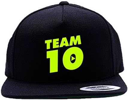 Graphic teez Apparel Team 10 Neon Yellow Logo Black Cap Hat One Size Snapback Team Ten It's Every Day Bro
