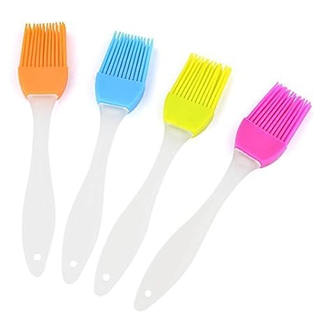 TIMESETL 4er Silikon Pinsel Bratenpinsel Backpinsel Grillpinsel mit 4 Farben / Weich und Langlebiges BBQ Pinsel Küchenpinsel / hitzebeständig essential spülmaschinenfest küchenzubehör Küchenutensilien